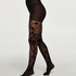 Paisley fishnet tights, Czarny