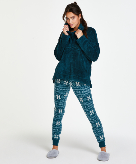 Micro Fleece Leggings, Niebieski