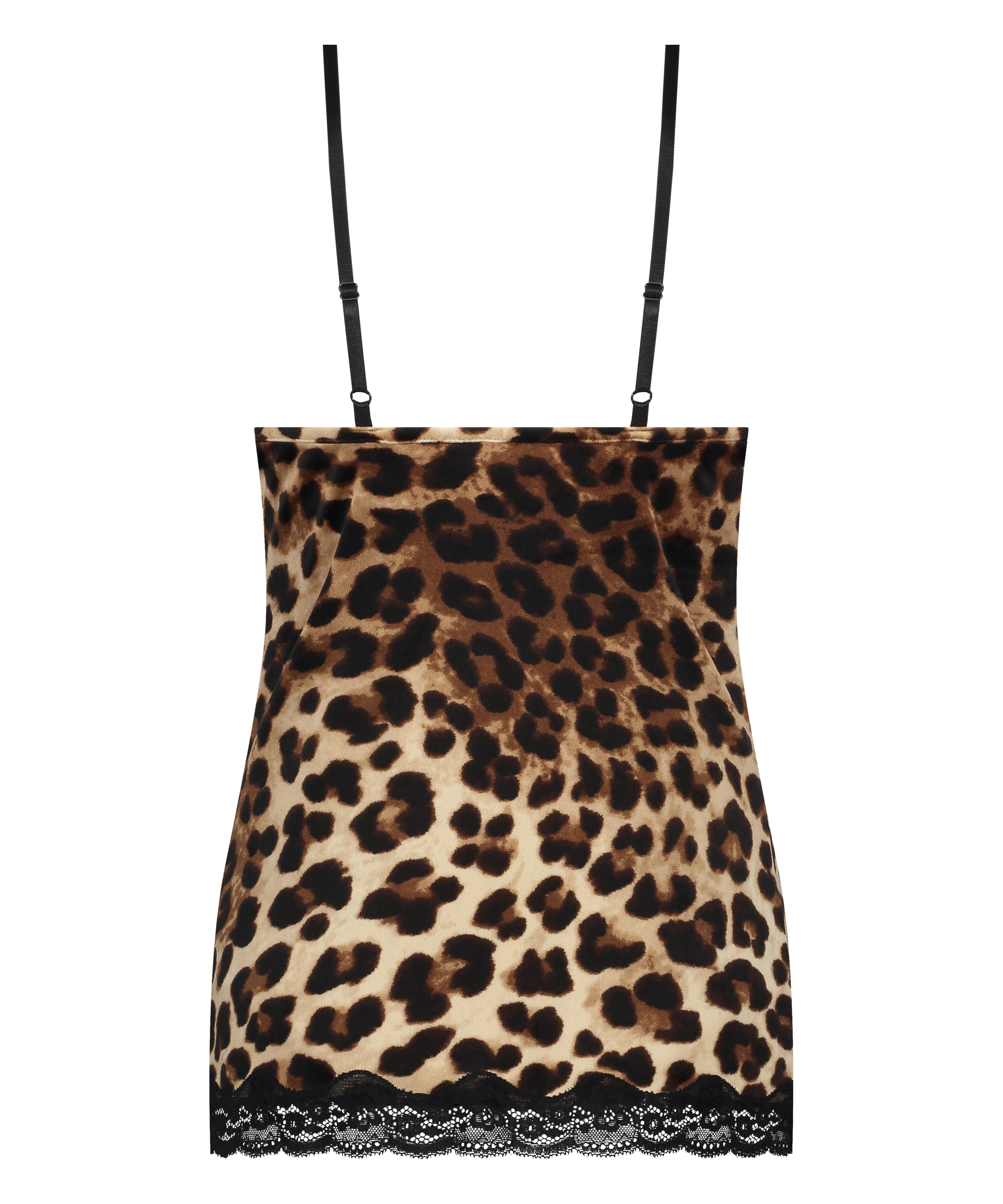 Top z aksamitnej koronki, Czarny, main