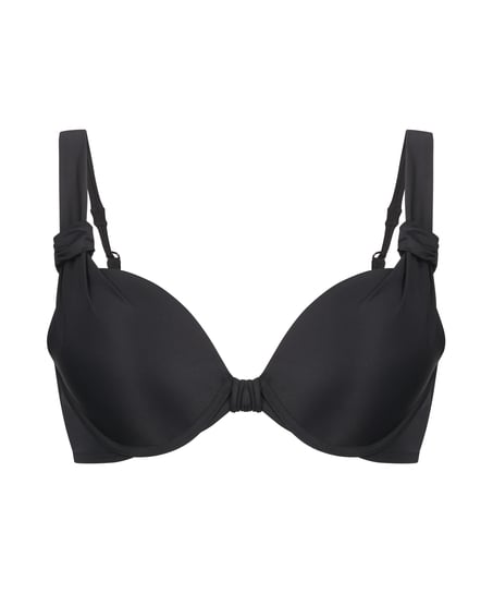 Biustonosz bikini z fiżbinami i wyści&oacute;łką Luxe, Czarny