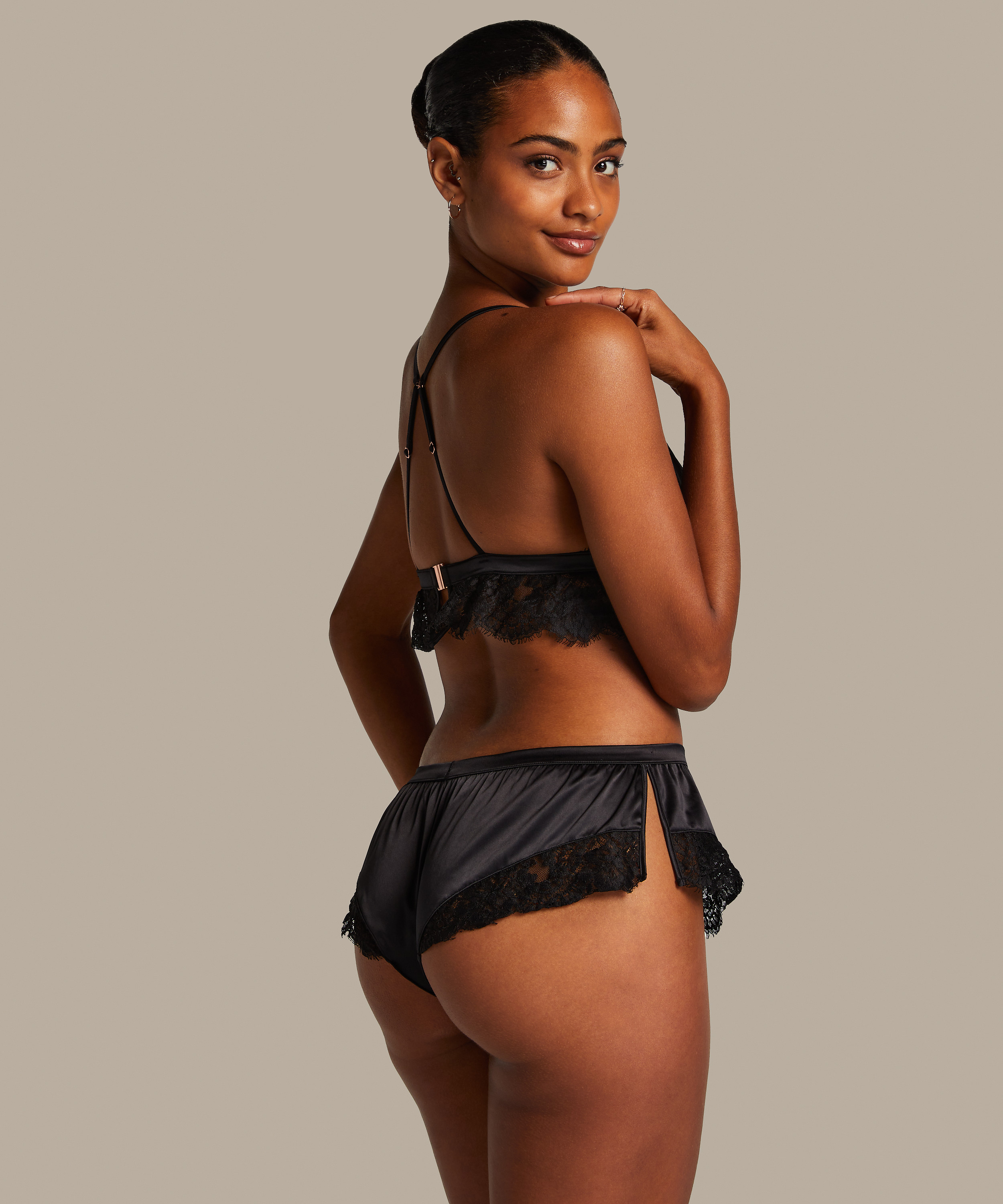 Majtki z francuskiej Lace Valerie, Czarny, main