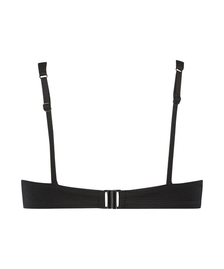 Scallop biustonosz bikini bez wkładek z fiszbinami, Czarny