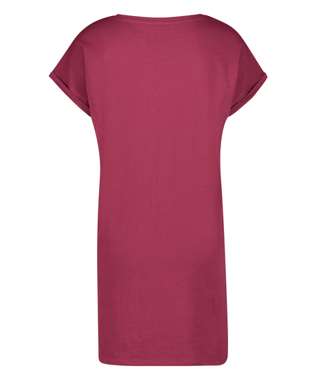 Koszula nocna z okrągłym dekoltem, Czerwony