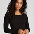 Dżersejowy top od piżamy z długimi rękawami, Czarny