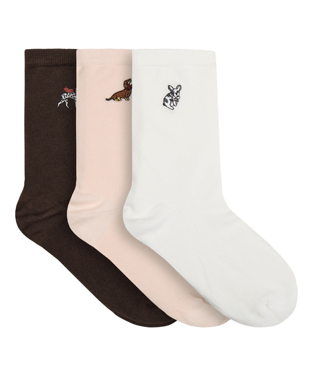 Skarpety 3 Pair Cotton, R&oacute;żowy