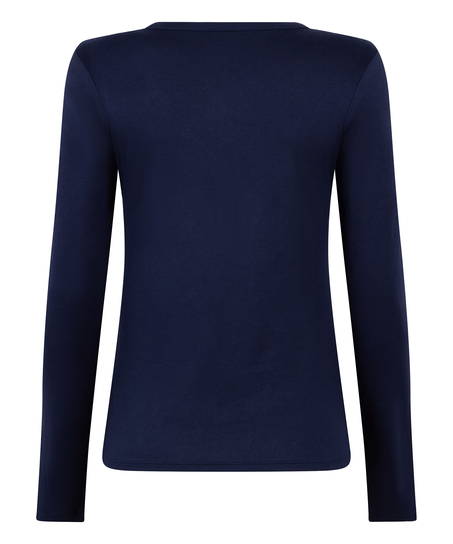 Top Henley do Piżamy, Niebieski