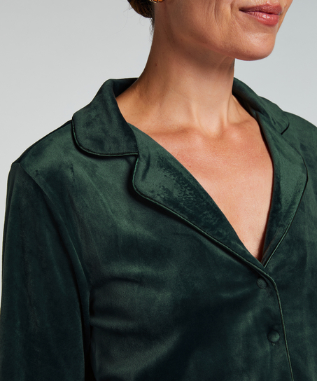 Bluza z długimi rękawami z weluru, Zielony