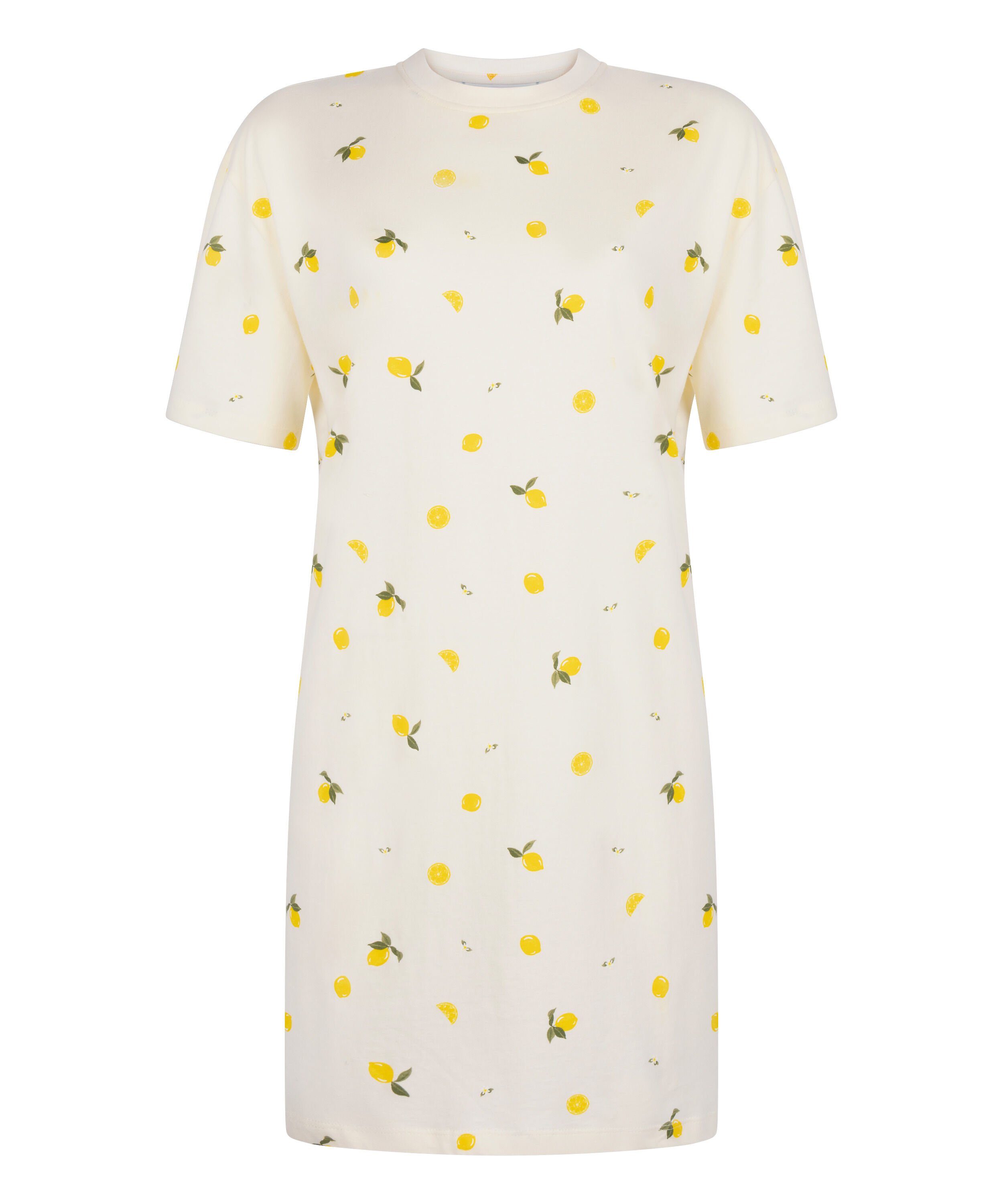 Koszula nocna z okrągłym dekoltem, Biały