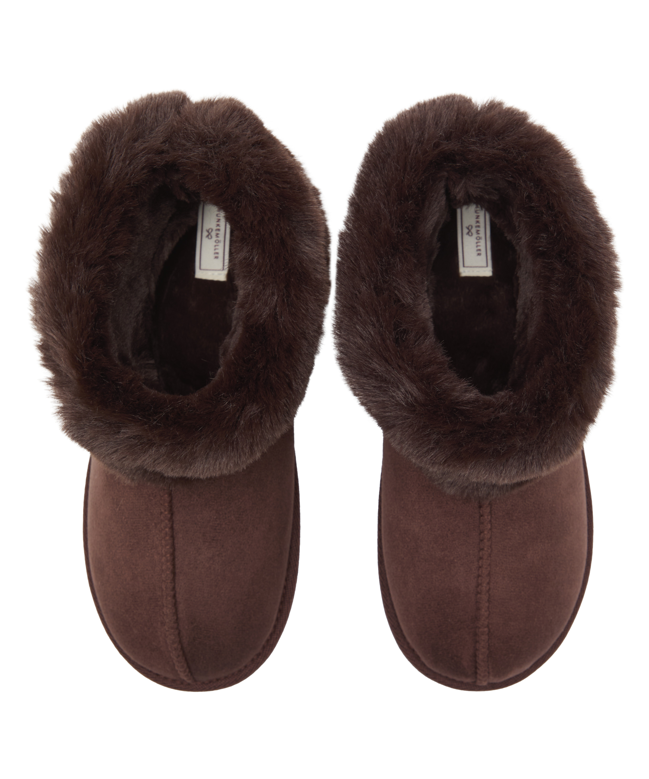 Kapcie Boot Faux Suede, Brązowy, main