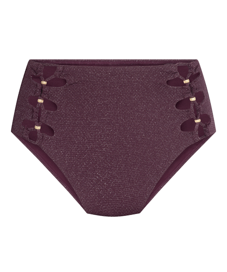 Majtki Bikini Panama z Wysokim Stanem, Fioletowy