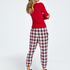 Twill Check Pyjama Pants, Czerwony