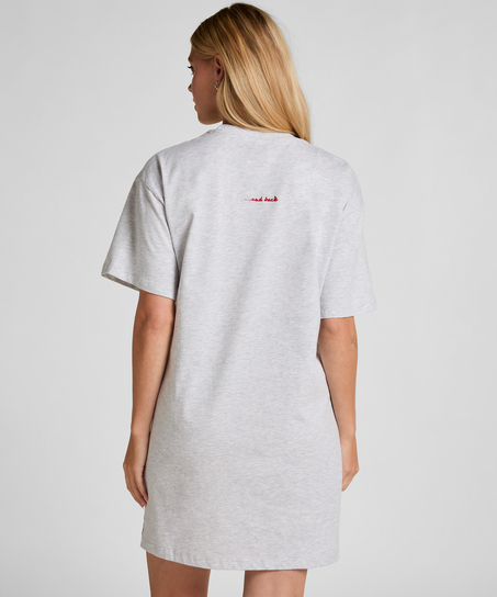 Koszula nocna z okrągłym dekoltem, Szary