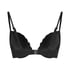 G&oacute;ra od bikini push-up z fiszbinami, z falowanym brzegiem, miseczki A &ndash; E, Czarny