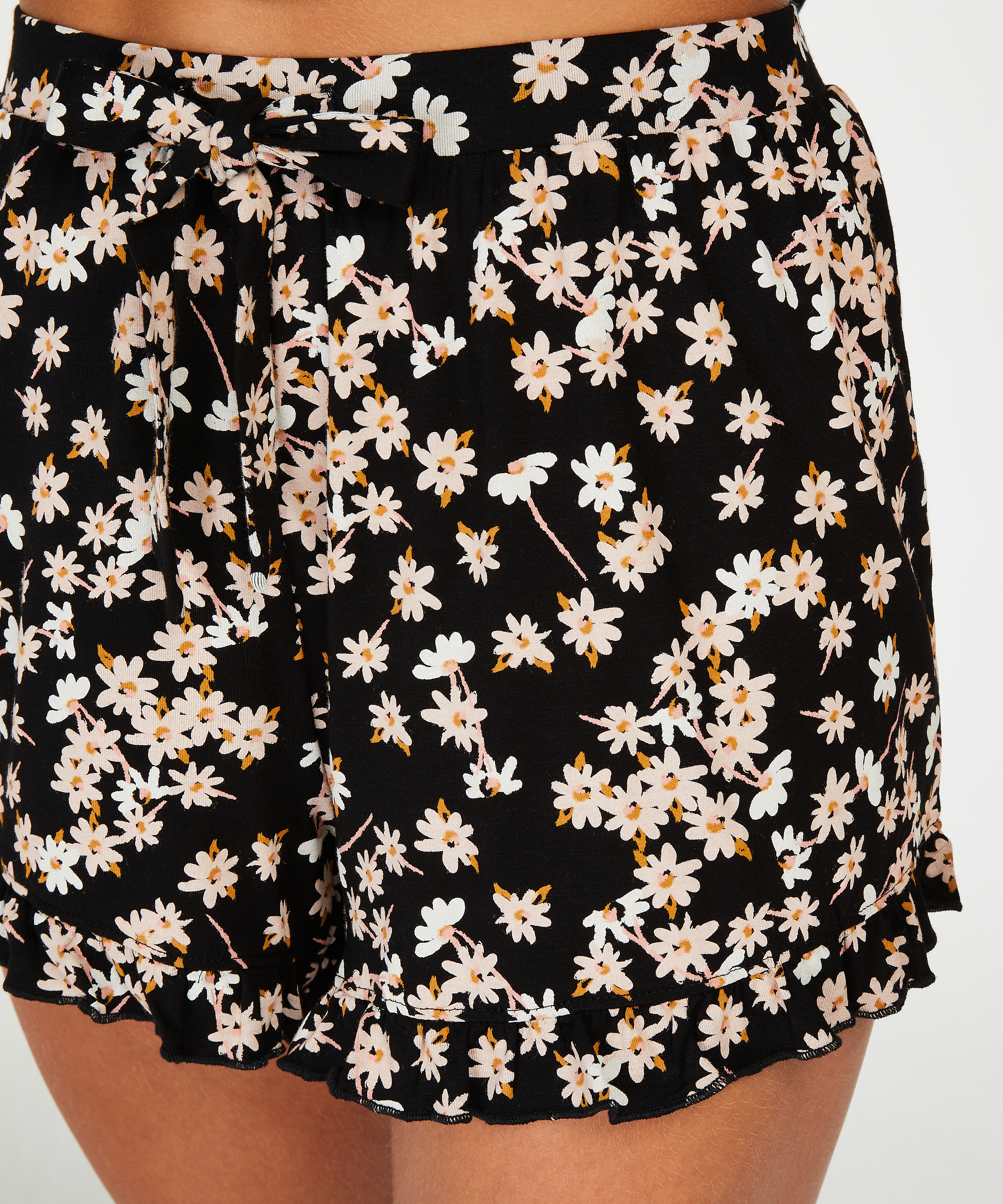 Piżama z szortami, Czarny, main