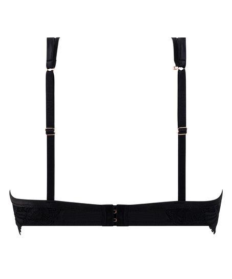 Nieusztywniany biustonosz z fiszbinami Poppy, Czarny