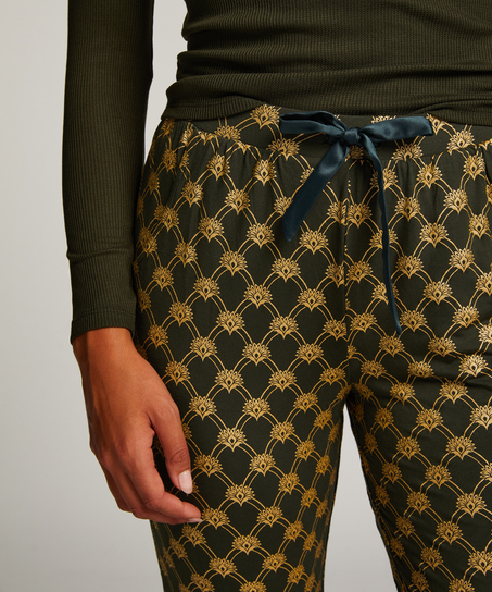 Spodnie piżamowe z dżerseju, Zielony