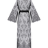 Długie kimono z koronką, Czarny