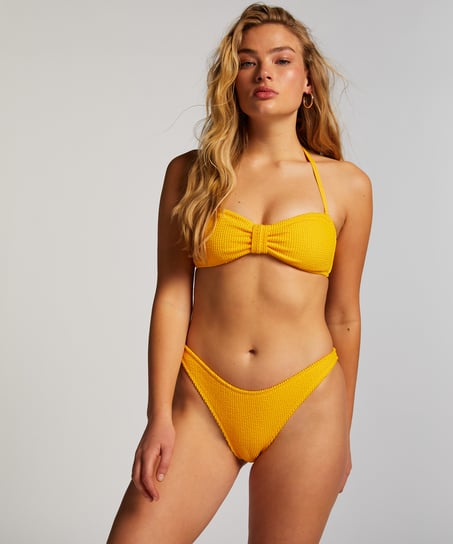 Góra od bikini typu bandeau Crinkle, Żółty