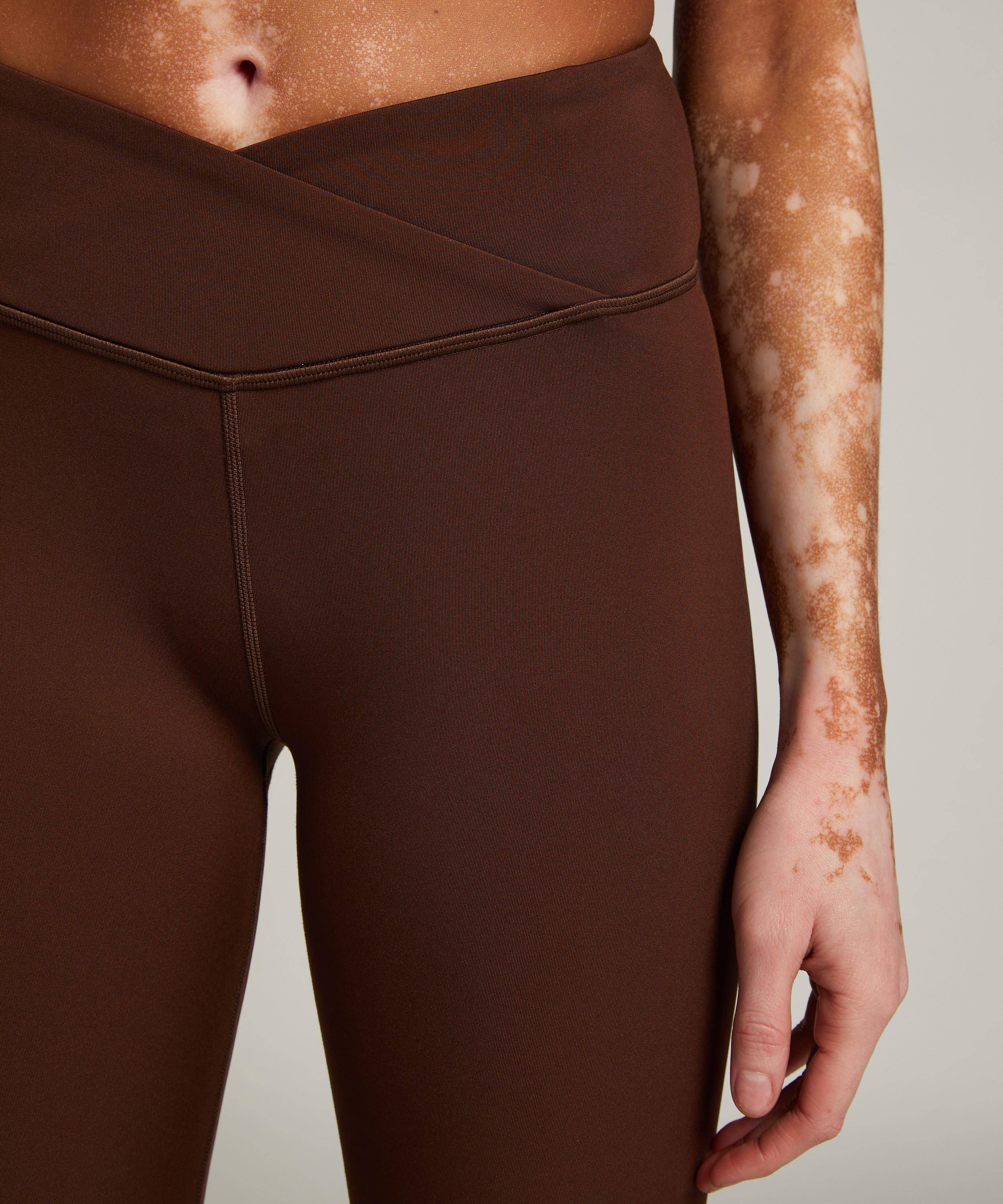 Legginsy z wysokim stanem, Brązowy, main