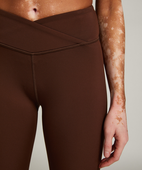 Legginsy z wysokim stanem, Brązowy