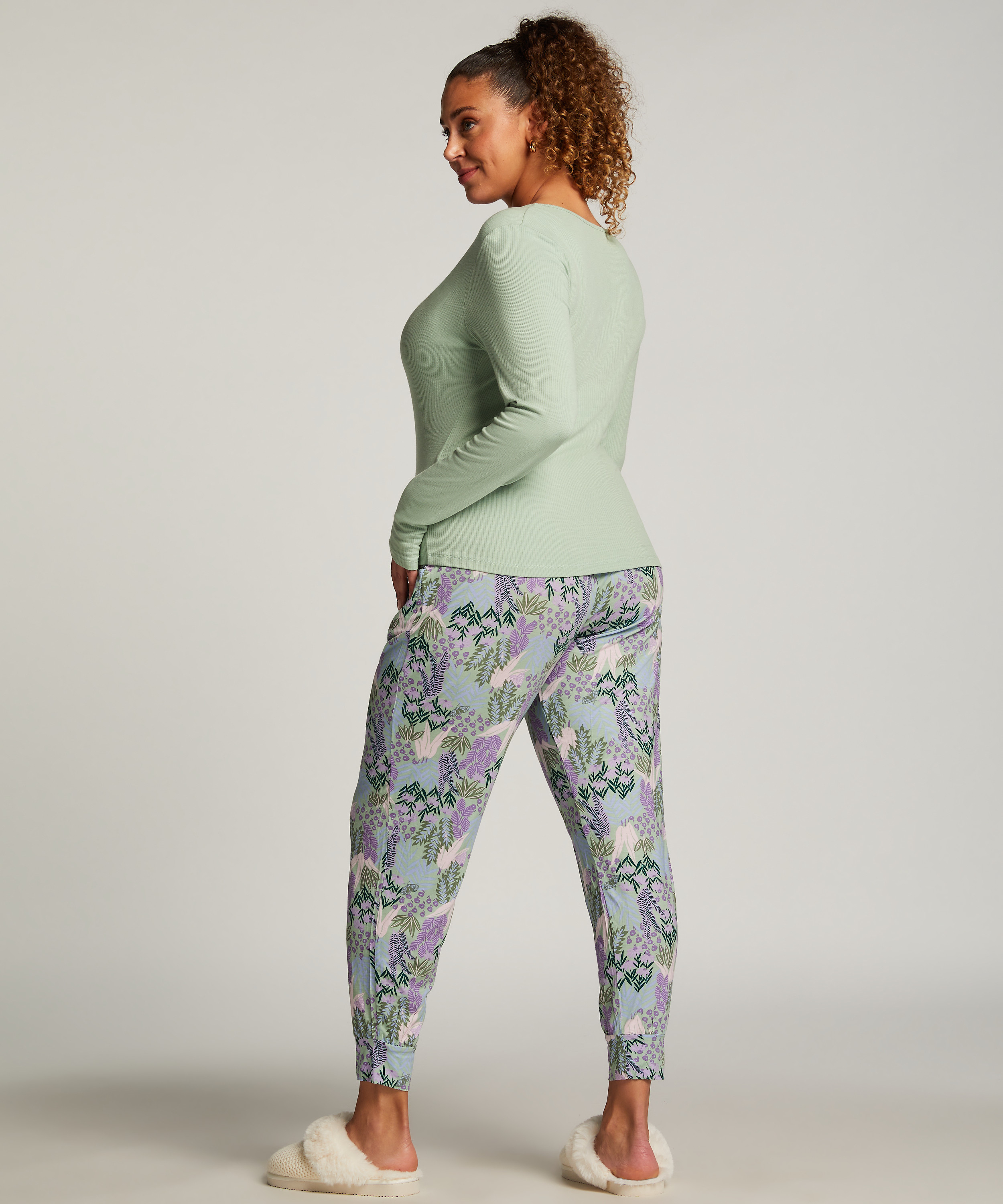 Dżersejowe spodnie od piżamy Petite, Zielony, main