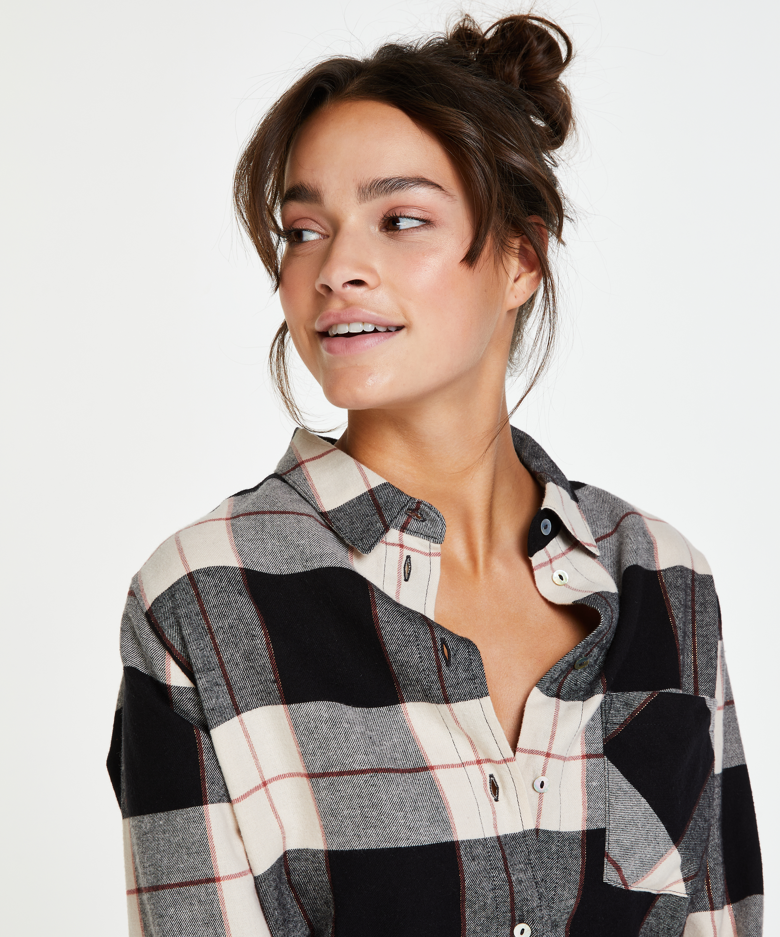 Longsleeved Nightshirt, Czarny, main