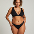 Majtki Bikini Wysoko Krojona Luxe, Czarny