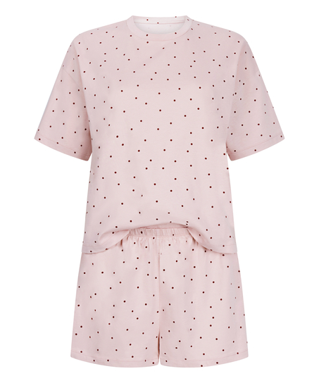 Zestaw Piżamowy Cotton Jersey Kr&oacute;tki, Fioletowy