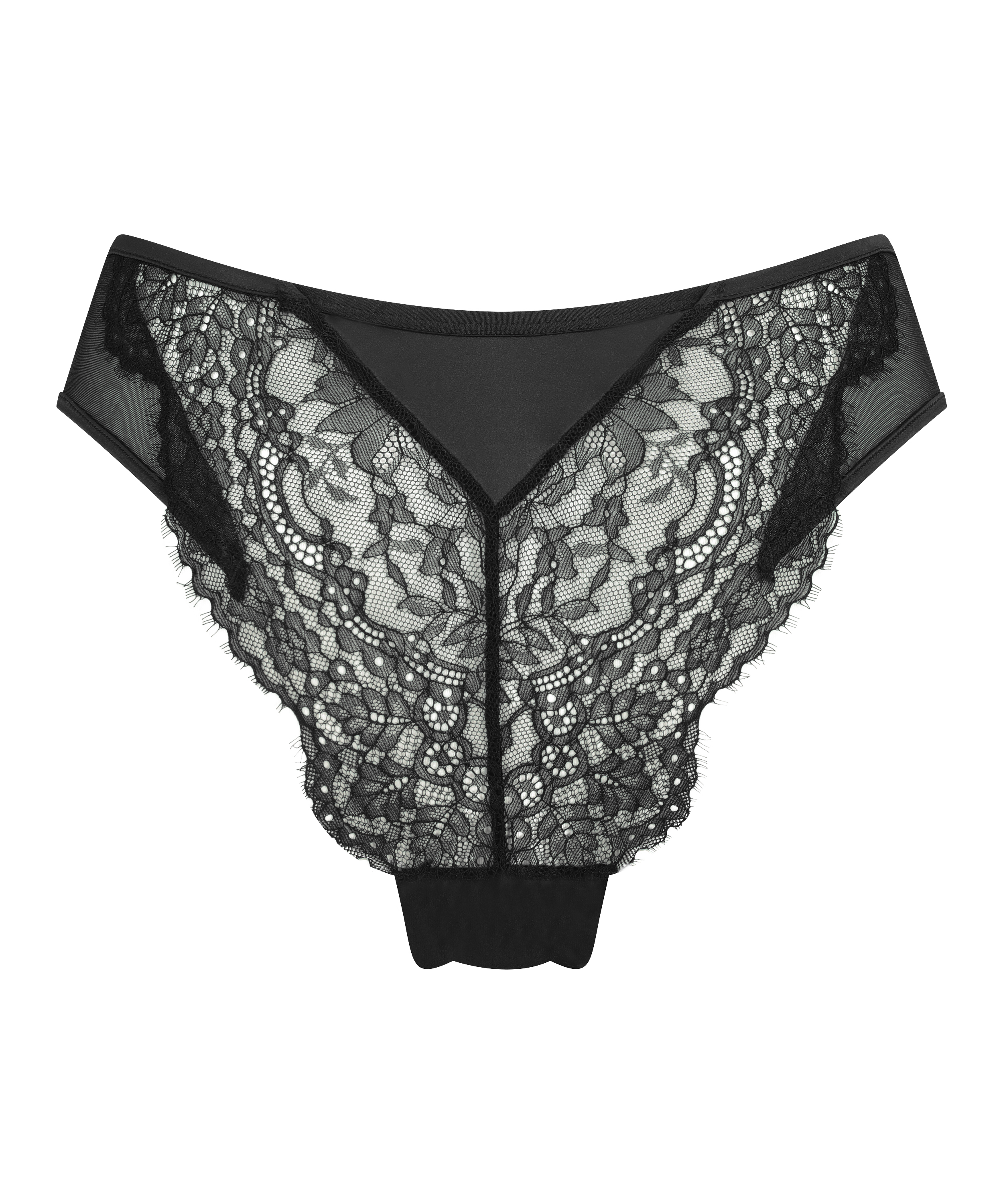 Majtki brazylijskie z wysokim wycięciem Nicole, Czarny, main