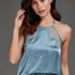 Silk cami top, Niebieski