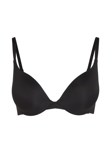Usztywniony biustonosz push-up z fiszbinami Smooth, Czarny