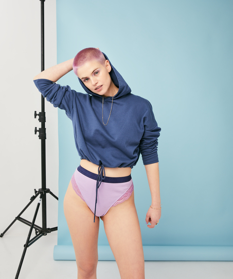 Stringi o wysokim wycięciu Glo Up, Niebieski