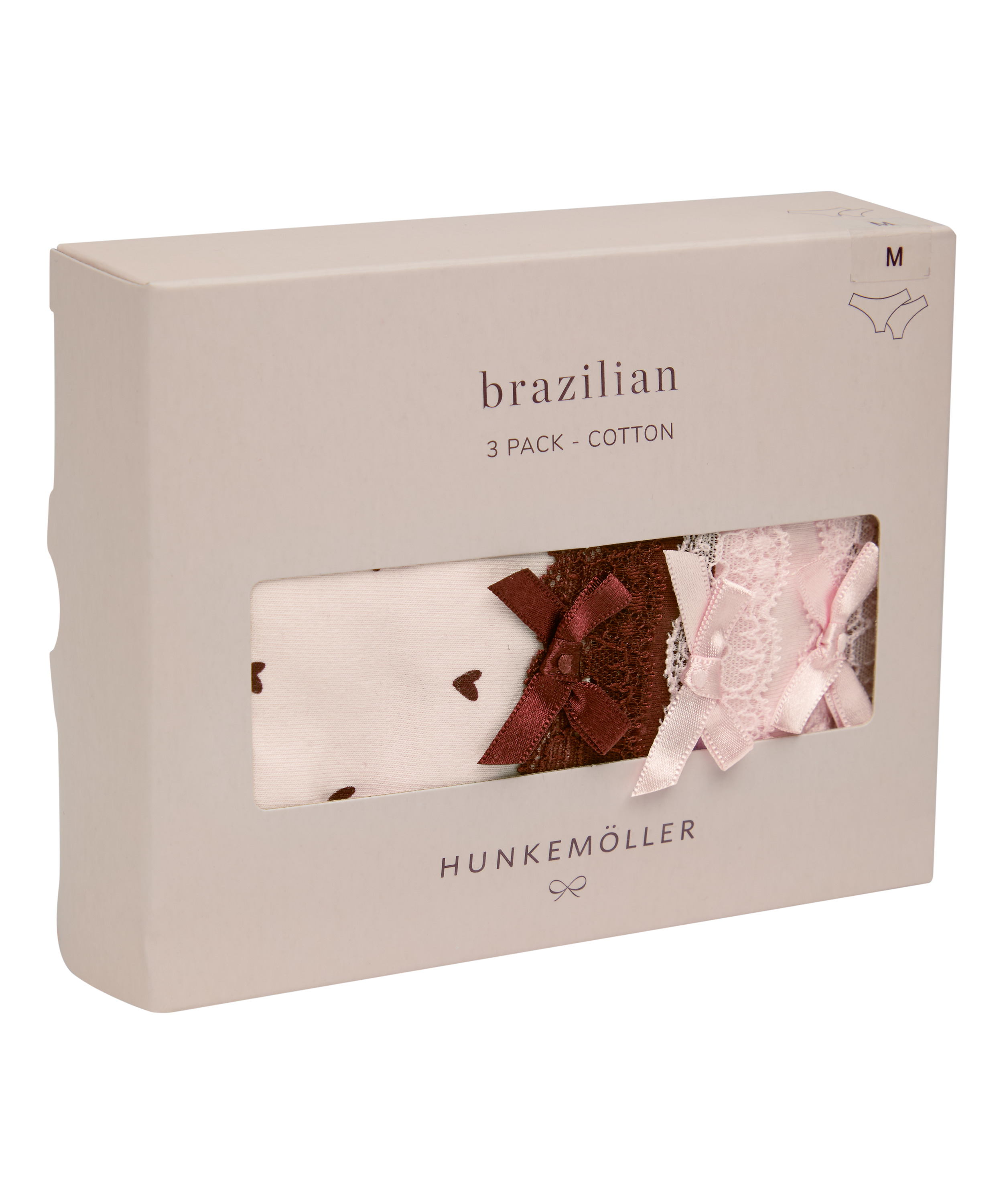 Wielopak Bawełnianych Majtek Brazilian, R&oacute;żowy, main