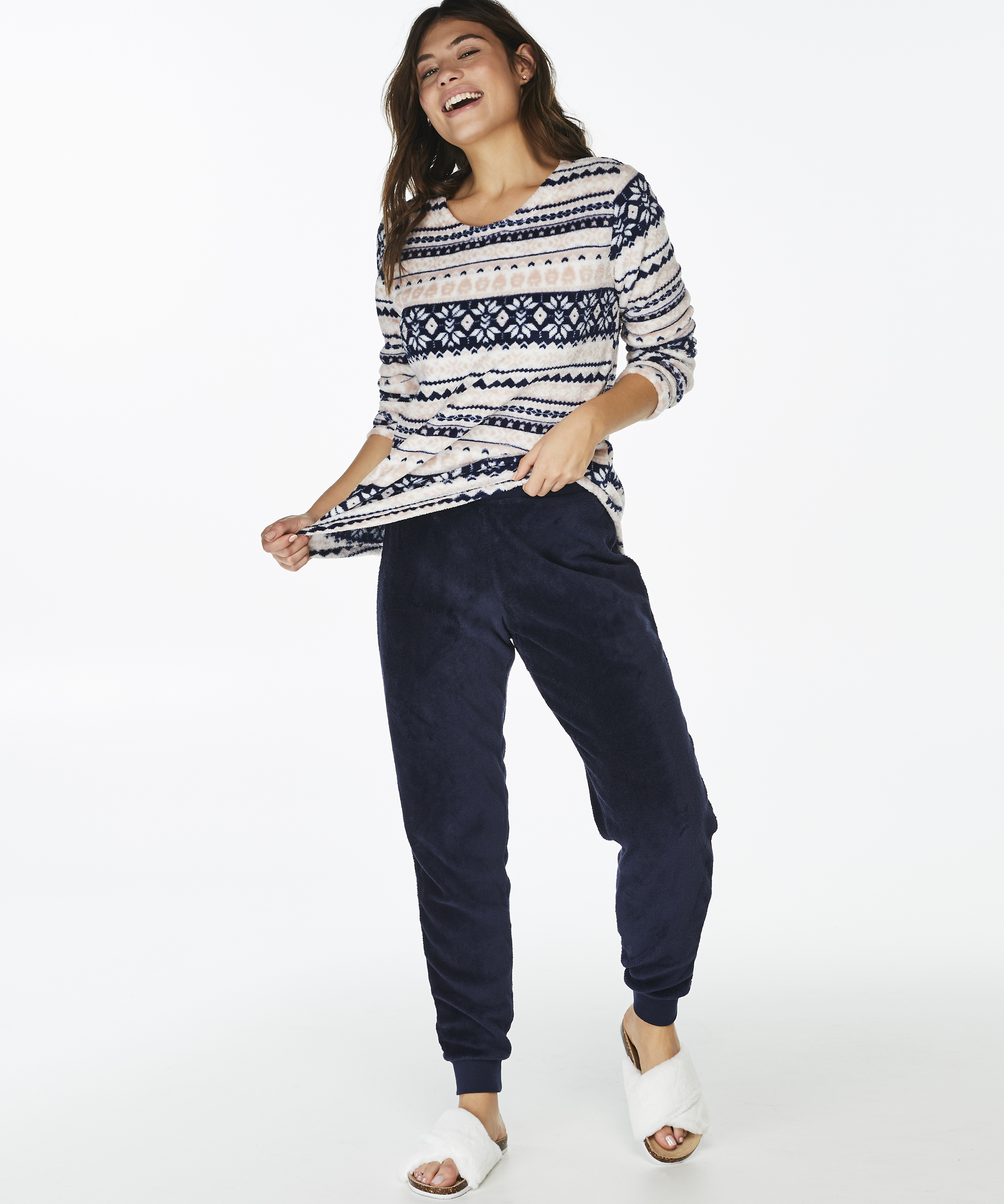 PJ Fleece Fairisle, Różowy, main