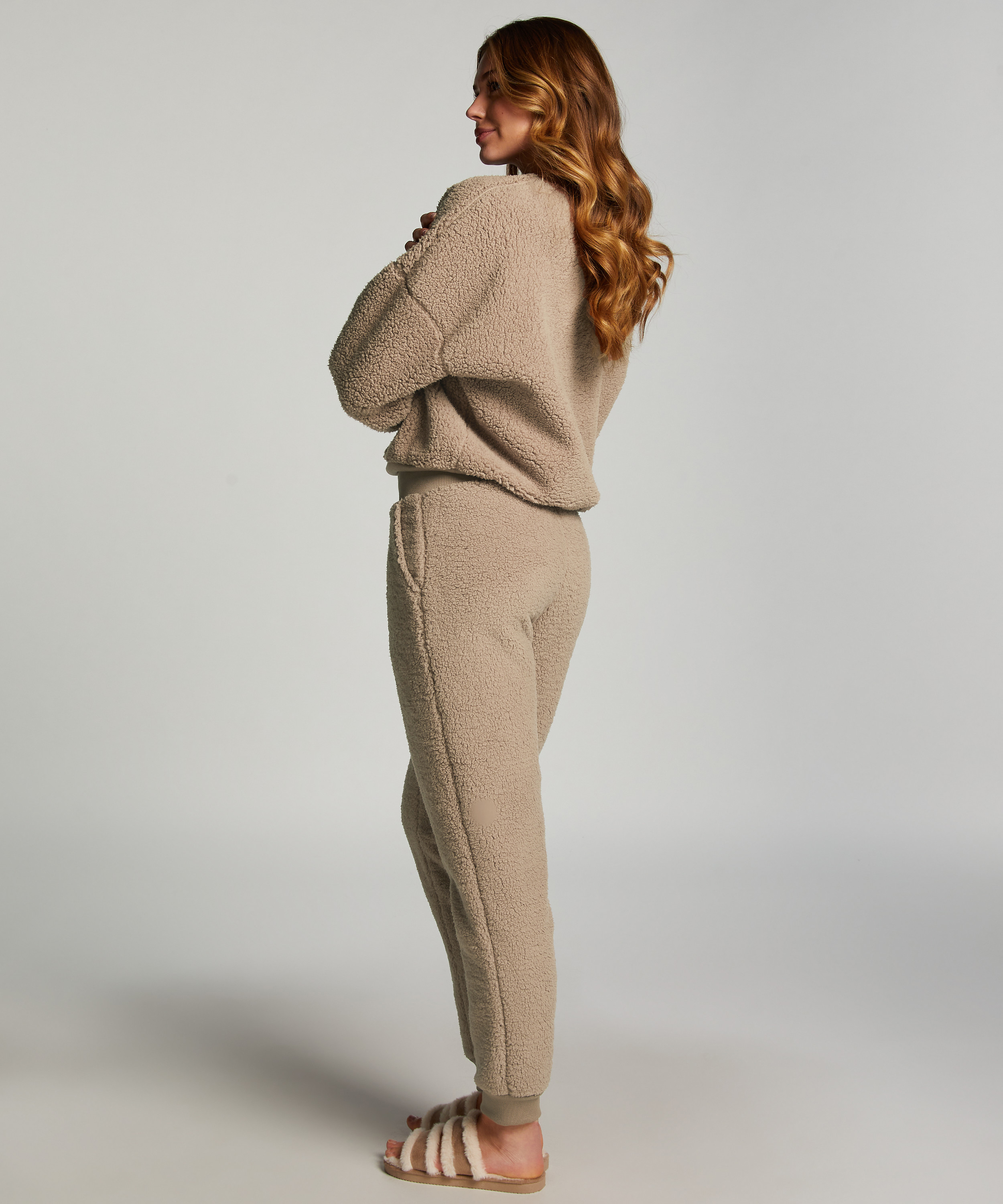 Bluza z polaru Teddy, Brązowy, main