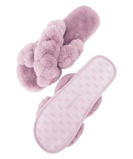 Fake Fur Sliders, Fioletowy
