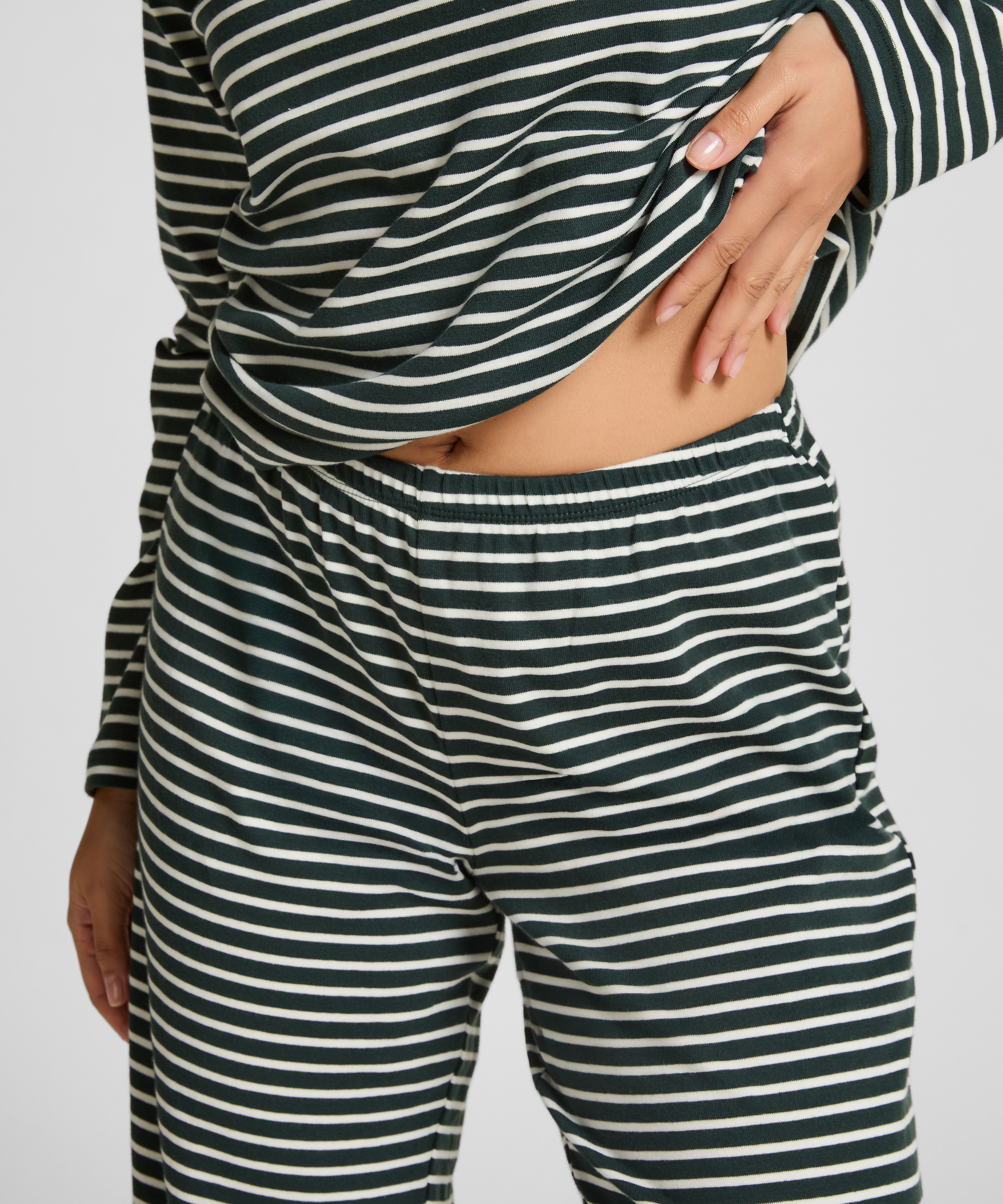 Zestaw piżamowy z bawełny dżersejowej, Zielony, main