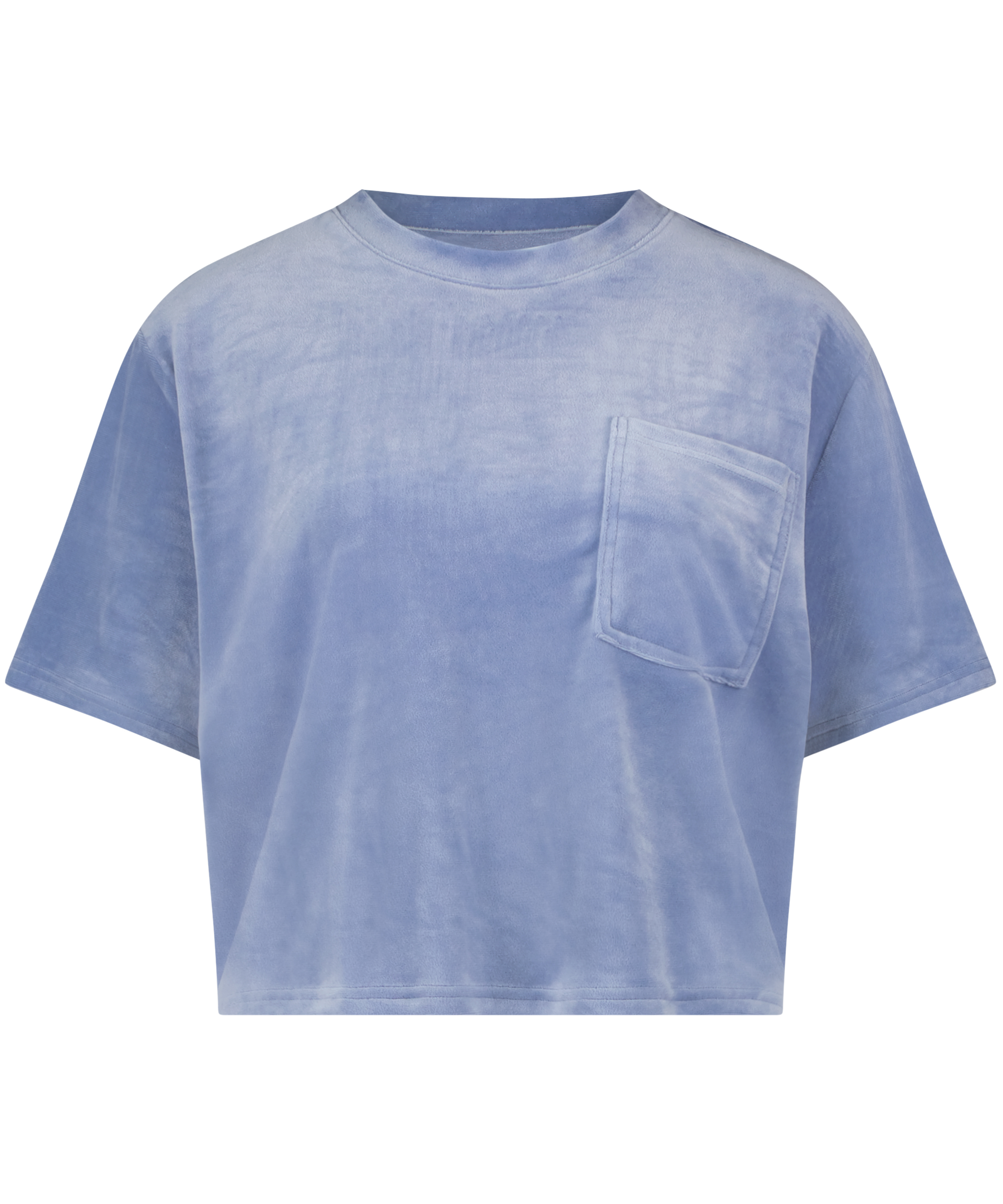 Top welurowy z kieszonką, Niebieski, main