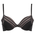 Padded and underwired bra Sheila stripe, Czarny