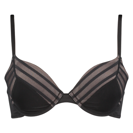 Padded and underwired bra Sheila stripe, Czarny