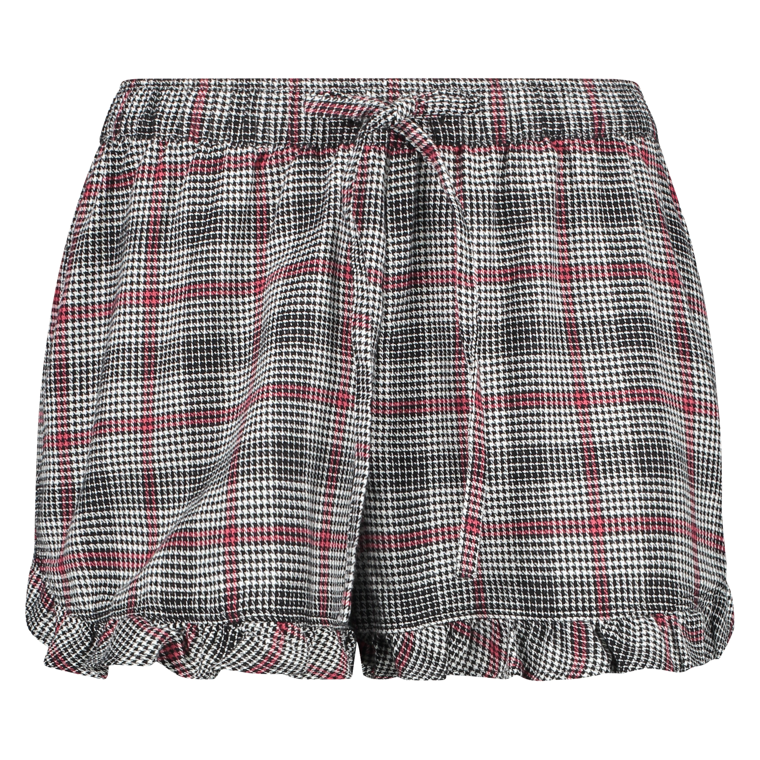 Twill Check pyjama shorts, Szary, main