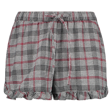 Twill Check pyjama shorts, Szary