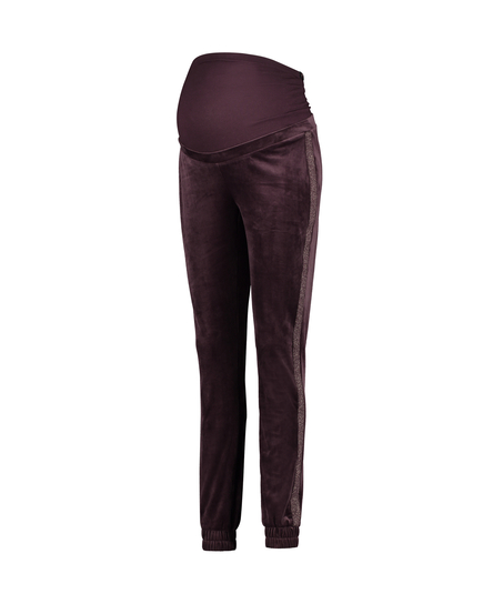Maternity Velours Jogging Bottoms, Fioletowy