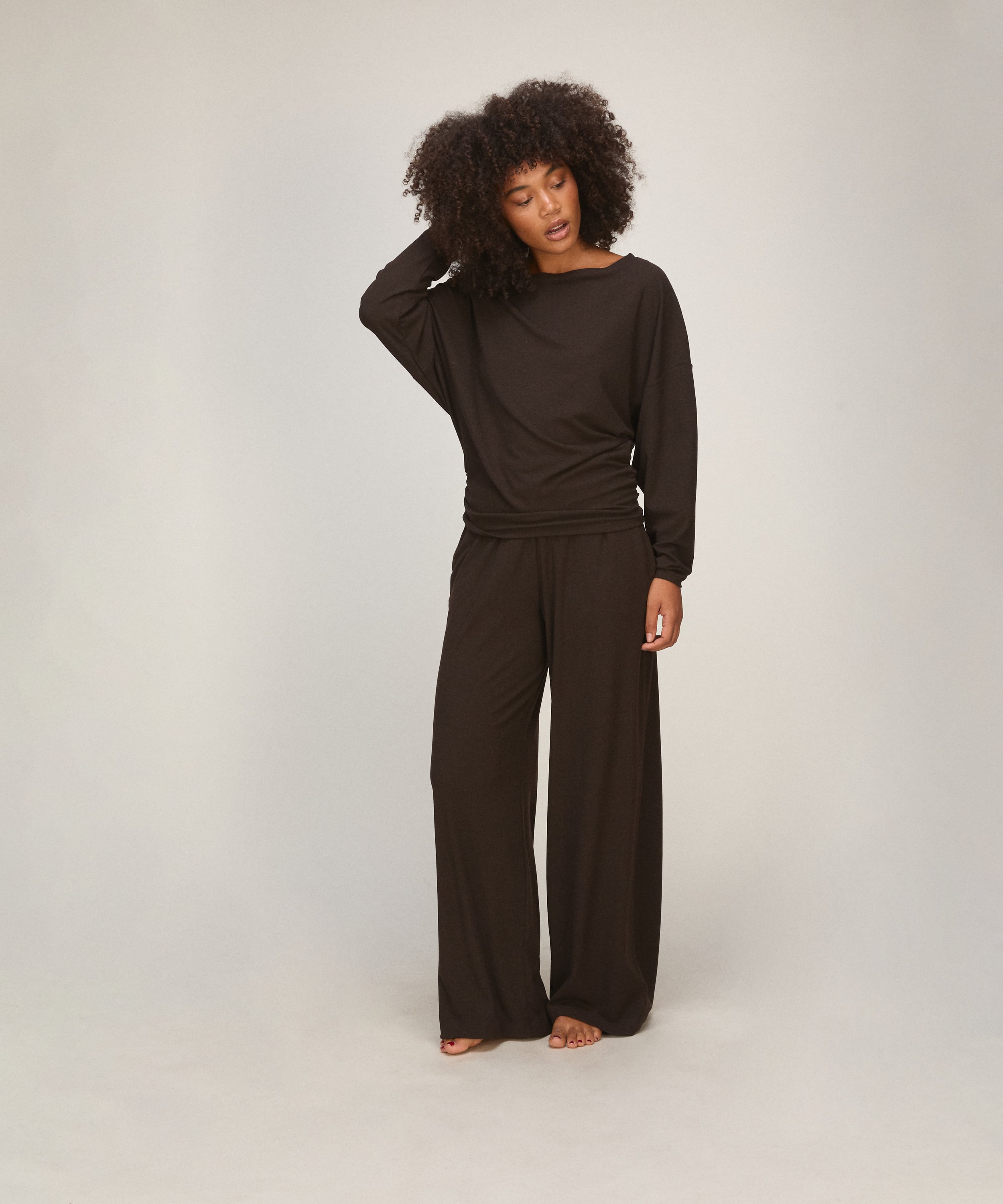 PANT WL PREMIUM RIB JERSEY, Brązowy, main