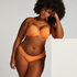 Majtki Bikini Rio Scallop Lurex, Pomarańczowy