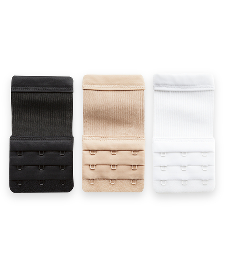 3-pak przedłużek do biustonosza, Biały