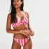 Candy Stripes Low Brazilian Bikini Bottoms, R&oacute;żowy