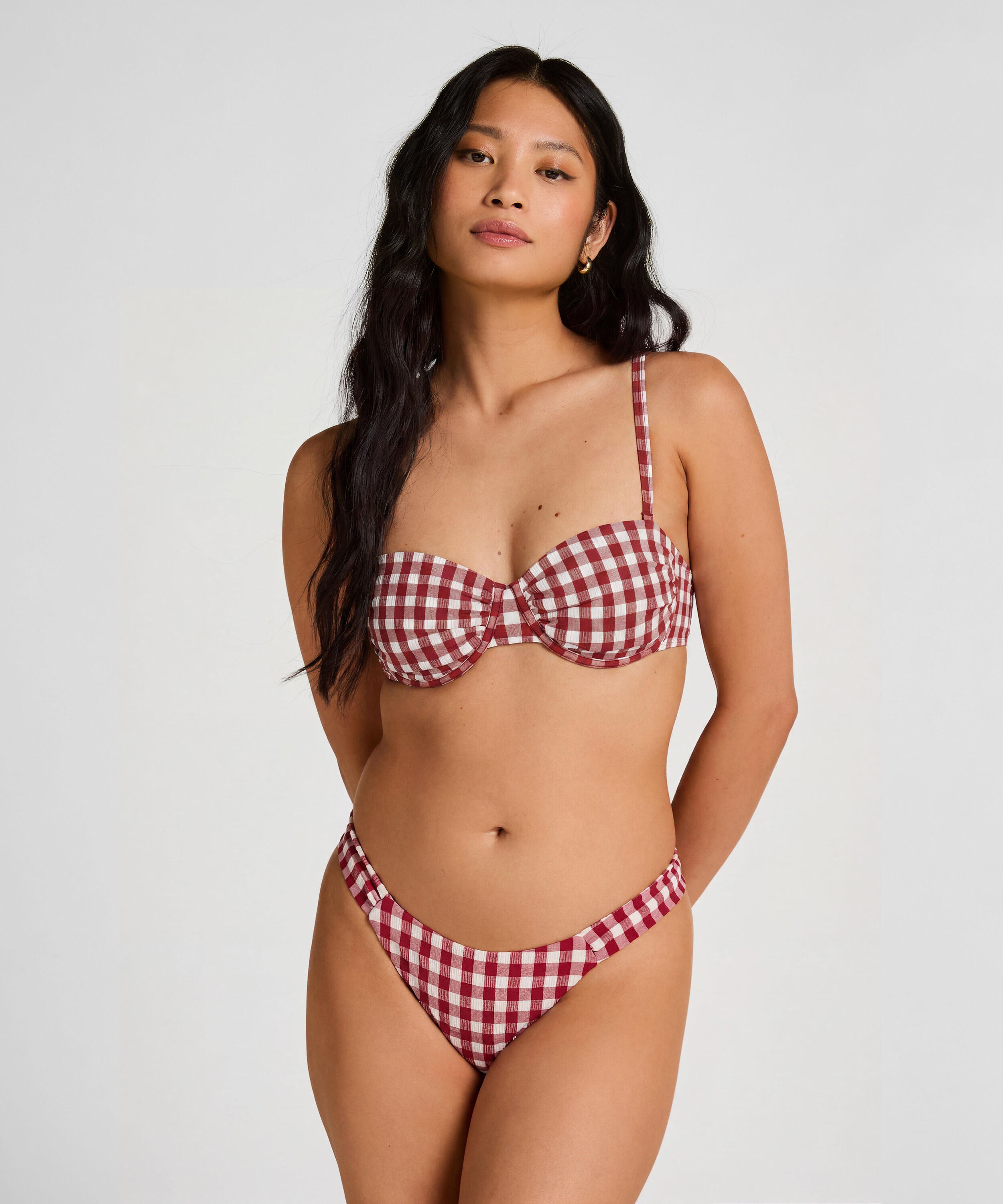 Usztywniany Biustonosz Bikini z Fiszbinami Amalfi, Czerwony