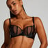 Biustonosz z fiszbinami z półusztywnianymi miseczkami Seductress, Czarny