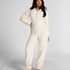 Onesie ze wzorem warkoczy z zamkiem błyskawicznym, Biały